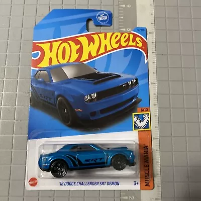 Hot Wheels   Case G Mainline 18 Dodge Challenger SRT Demon Blue - • $3.60