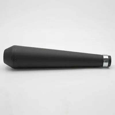 Universal Black 17  Reverse Cone Megaphone Exhaust Silencer Cafe Triton Custom • £46.95