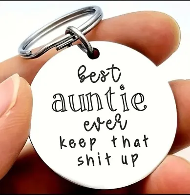 Best Auntie Ever Heart Keychain Charm Keyring Funny Christmas Birthday Gift NEW • £2.99