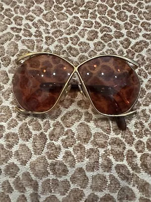 Vintage CHRISTIAN DIOR 67mm BUTTERFLY Eyeglasses Frame Austria  Gold A1 Flawed • $79.99