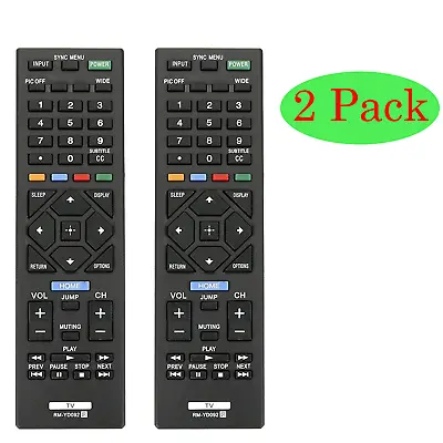 2 Pack Remote RM-YD092 Sony TV KDL-32R400A KDL-40R450A KDL-46R453A RM-YD047 • $8.99