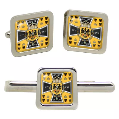 German Imperial Crest Square Cufflinks And Tie Clip Set • $92.80