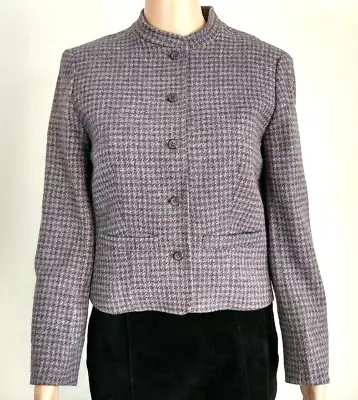 Vtg  Women's Pendleton Jacket -100% Virgin Wool Lavender -Houndstooth Plaid-sz 6 • $60