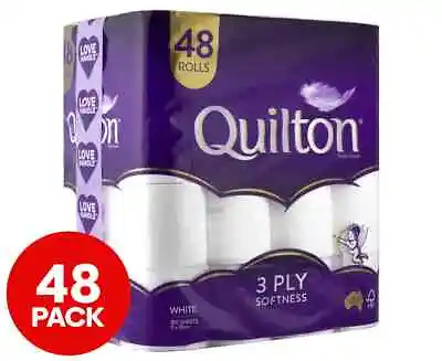 $29.72 • Buy 48x Quilton Toilet Paper Tissue Rolls Thick Soft Absorbent 3-Ply 180 Sheets
