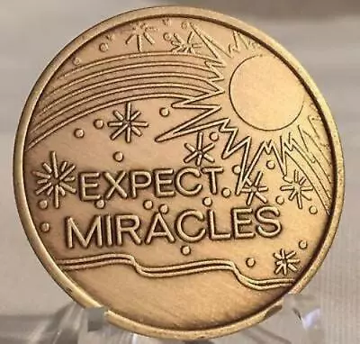 Expect Miracles Medallion Coin Chip Bronze Recovery AA NA • $5.50