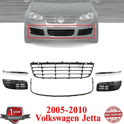 $114.64 • Buy New Front Bumper Grille Assembly Kit + Chrome Trims For 2005-2010 VW Jetta
