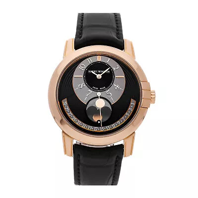 Harry Winston Midnight Moon Phase Auto Rose Gold Mens Strap Watch MIDAMP42RR002 • $17250