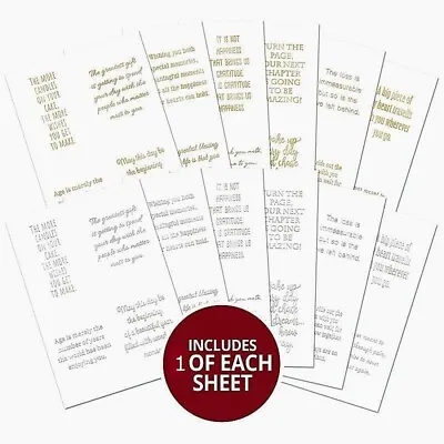 £2.99 • Buy Hunkydory Gold & Silver Foiled Perfect Verses 12 Sheets Card Inserts