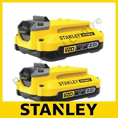 £47.99 • Buy 2 X Genuine Stanley FatMax V20 SFMCB202 18v 2.0ah Lithium Ion Battery 18 Volt
