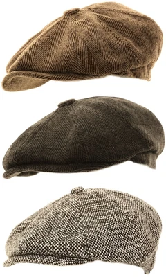 £9.99 • Buy Newsboy Hat Herringbone Baker Boy Caps Country Style Gatsby / Flat Cap