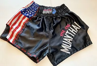 Men Boxing Fight Shorts MMA Kick Boxing Martial Arts Gear Muay Thai Addict SizeM • $29