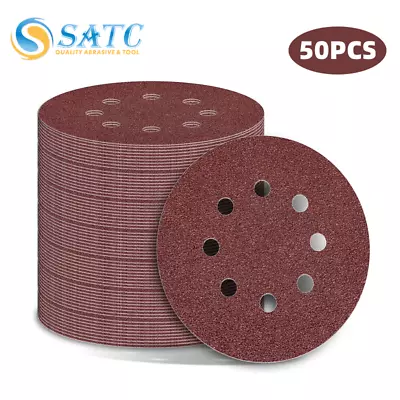 50PCS 5  8-Hole Hook Loop Sanding Discs 600 Grit Orbital Sander Sandpaper Paper • $12.99