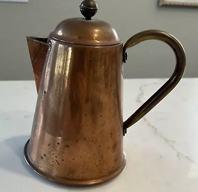 VINTAGE SPARTAN COPPERWARE COPPER W/ BRASS COFFEE Or TEA POT WITH LID  • $19.99