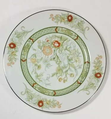 Mikasa Kabuki Dinner Plate Round 10 1/4  Green Band Floral Replacement • $11
