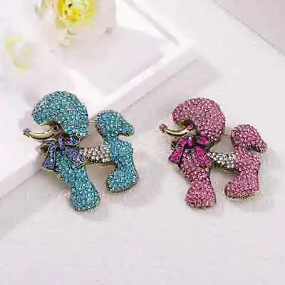 New Luxury Rhinestone Exquisite Fashionable Poodle Brooch Pin Medieval Pin  • $6.77