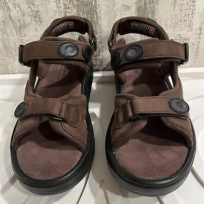 MBT Kisumu UNISEX Chocolate Leather Rocker Sandals Mens 8.5 Womens 10.5 Comfort • $99.95