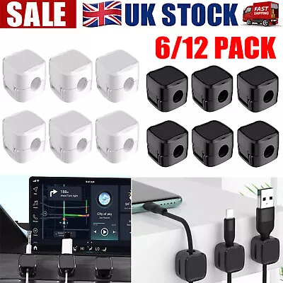 6/12pcs Magnetic Cable Wire Clips USB Charger Cable Holder Keeper Cord Organizer • £5.79
