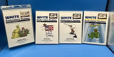 White Machine W3300  Embroidery Card Designs (4) Americana Spring Fishing Muppet • $69.99