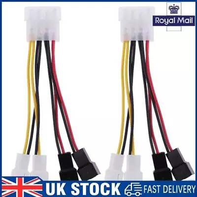 2pcs 4-Pin To 3-Pin Fan Power Cable Adapter Connector 12v*2 / 5v*2 • £5.19