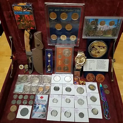 Mega Junk Drawer Lot Coins Gold Bar Collectible Knife Do The Math Great Value  • $169.99