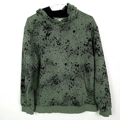 H&M Hoodie Boy's Size 20 Green Paint Splatter Sweatshirt Flaw • $13.49