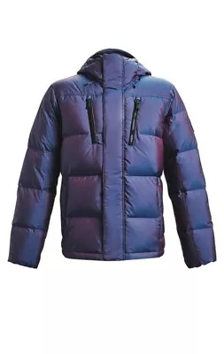 Under Armour Mens CGI Down Jacket Iridescent Blue Size L • £124.99