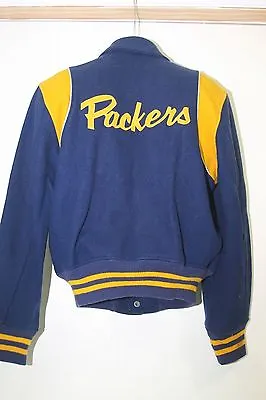 Used PACKERS Vintage Team Issued Game Sidelines Jacket Letterman Style Wool Worn • $299.99