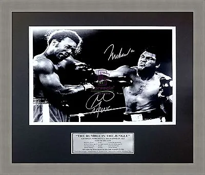 $110 • Buy MUHAMMAD ALI V GEORGE FOREMAN 'RUMBLE IN THE JUNGLE' Boxing Framed Signed Photo