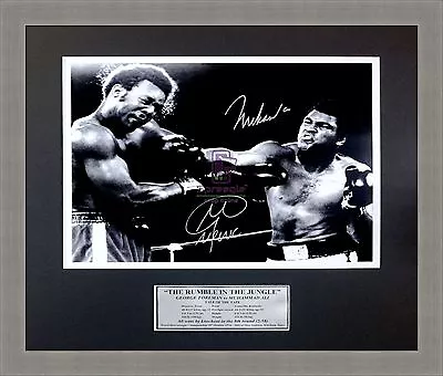 $110 • Buy MUHAMMAD ALI V GEORGE FOREMAN 'RUMBLE IN THE JUNGLE' Boxing Framed Signed Photo