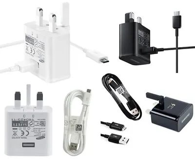 Samsung Charger Plug& Micro Usb Data Cable For Galaxy Phones / Note / Tab • £10.95