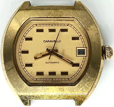 C613 Men Vintage 1975 Bulova Caravelle Automatic 11WOACD Tank TV Watch Parts Lot • $49.99