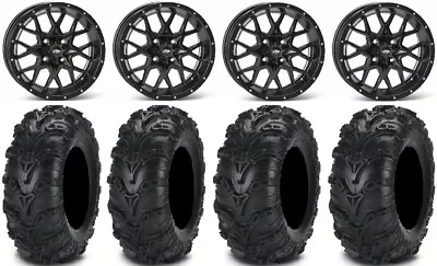 ITP Hurricane 14  Wheels Black 30  Mud Lite II Tires Kawasaki Brute Force IRS • $1418.60