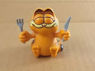 Vintage Garfield The Cat Holding A Knife And A Fork Ready To Eat Figure Pvc 2  • $14.99