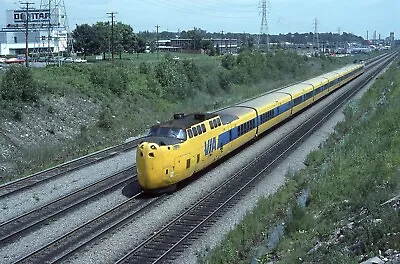 P: Original Slide VIA Rail Turbo Train #151 W/Train #65 - Lachine PQ 1982 • $5.50
