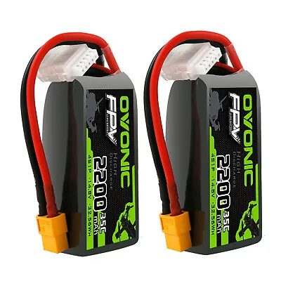 2Pcs OVONIC 35C 2200mAh 14.8V 4S Lipo Battery With XT60 For RC Aircraft Jet Boat • $65.99
