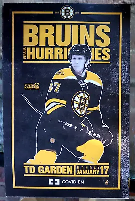 Vtg BOSTON BRUINS Vs Carolina Hurricanes POSTER 01/17/2011 - STEVEN KAMPFER • $15