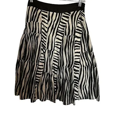 Anthropologie Lil Black And White 100% Silk Skirt Size 4 • $35
