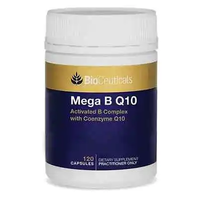 BioCeuticals Mega B Q10 120 Capsules Activated B Complex With Coenzyme Q10 CoQ10 • $50.37