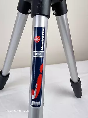 Manfrotto Junior 390 Aluminium 3 Stage Tripod & Head Italy Vgc • $155