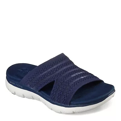 Skechers FLEX APPEAL 2.5-RIGHT SHEER Womens Navy 119270/NVY Vegan Slides • $19.99