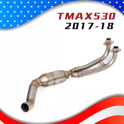 Header Exhaust Pipe System Slip On Front Link For Yamaha Tmax 530 2017-2020 • $135.66