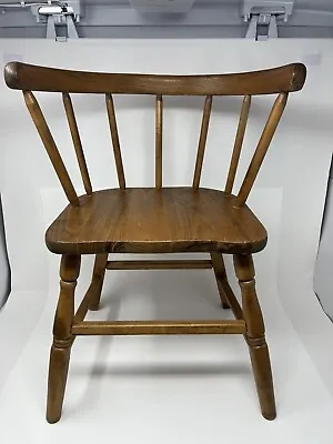 Vintage Rustic Farmhouse Barrel Back Spindle Colonial Windsor Wood Child Chair • $100