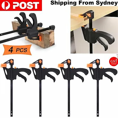 4 Pcs Woodworking Clip Bar Clamp F-tyle Grip Quick Ratchet Release Squeeze Tools • $13.55