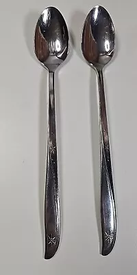 MCM Oneida Community Twin Star Atomic Starburst Iced Tea Spoons 2 Stainless • $7