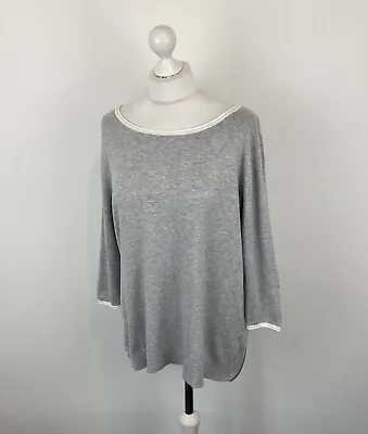 Mint Velvet Jumper Grey Zip Back Polka Dot Sz 16 UK Ladies • £22.99