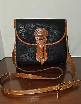 Dooney & Bourke All Weather Leather Black W/Tan Trim Crossbody Shoulder Bag-EUC • $65