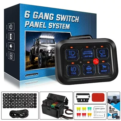 6 Gang Switch Panel Automatic Dimmable For Truck Offroad UTV SUV Caravan Boat • $130.99