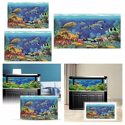 3D Aquarium Background Sticker Fish Tank Backdrop Poster Adhesive Home Decor • $22.02