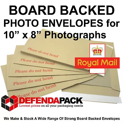 250 10  X 8  PHOTOGRAPH Board Backed Envelopes Hard Card Back Size 10.5  X 8.5  • £54.04