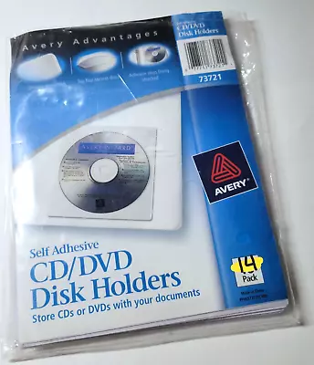 Avery Advantages 73721 Self Adhesive CD/DVD Disk Holders 14 Total Disk Sleeves • $9.48